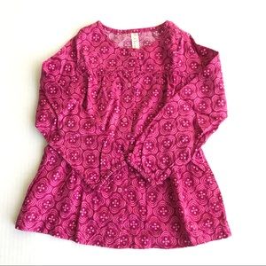 Long Sleeved Patterned Pink Top